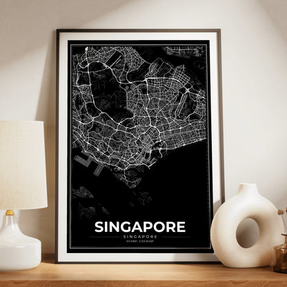 Singapore Modern Map Poster
