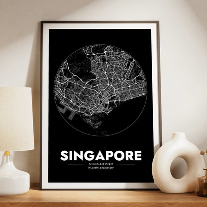Singapore Spot Map Poster