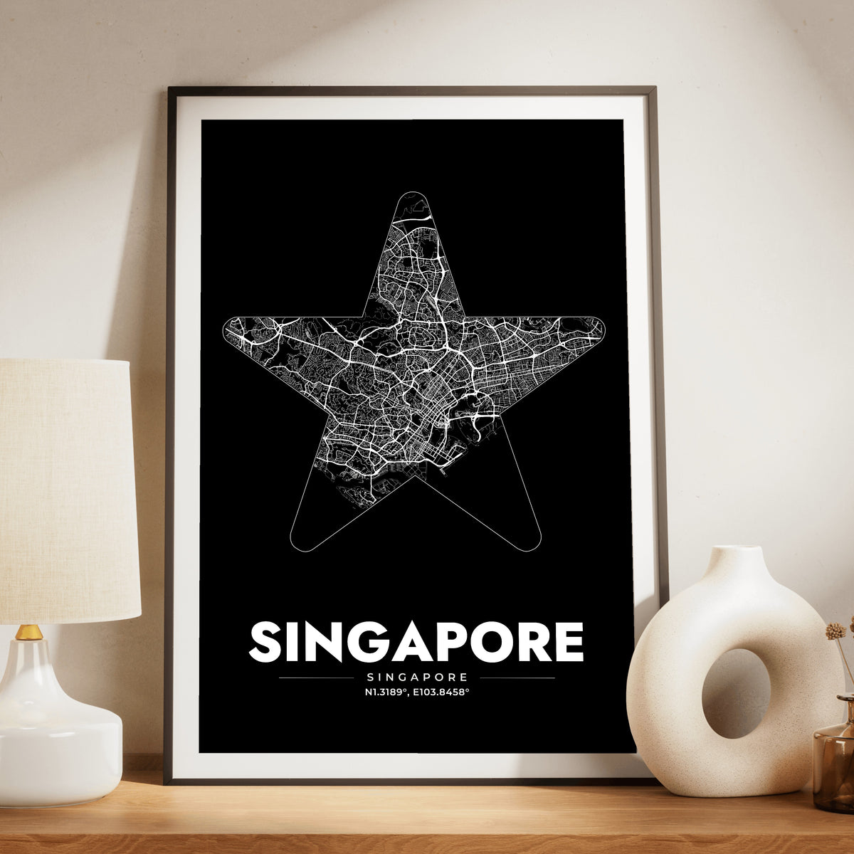 Singapore Star Map Poster