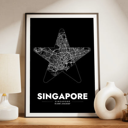 Singapore Star Map Poster