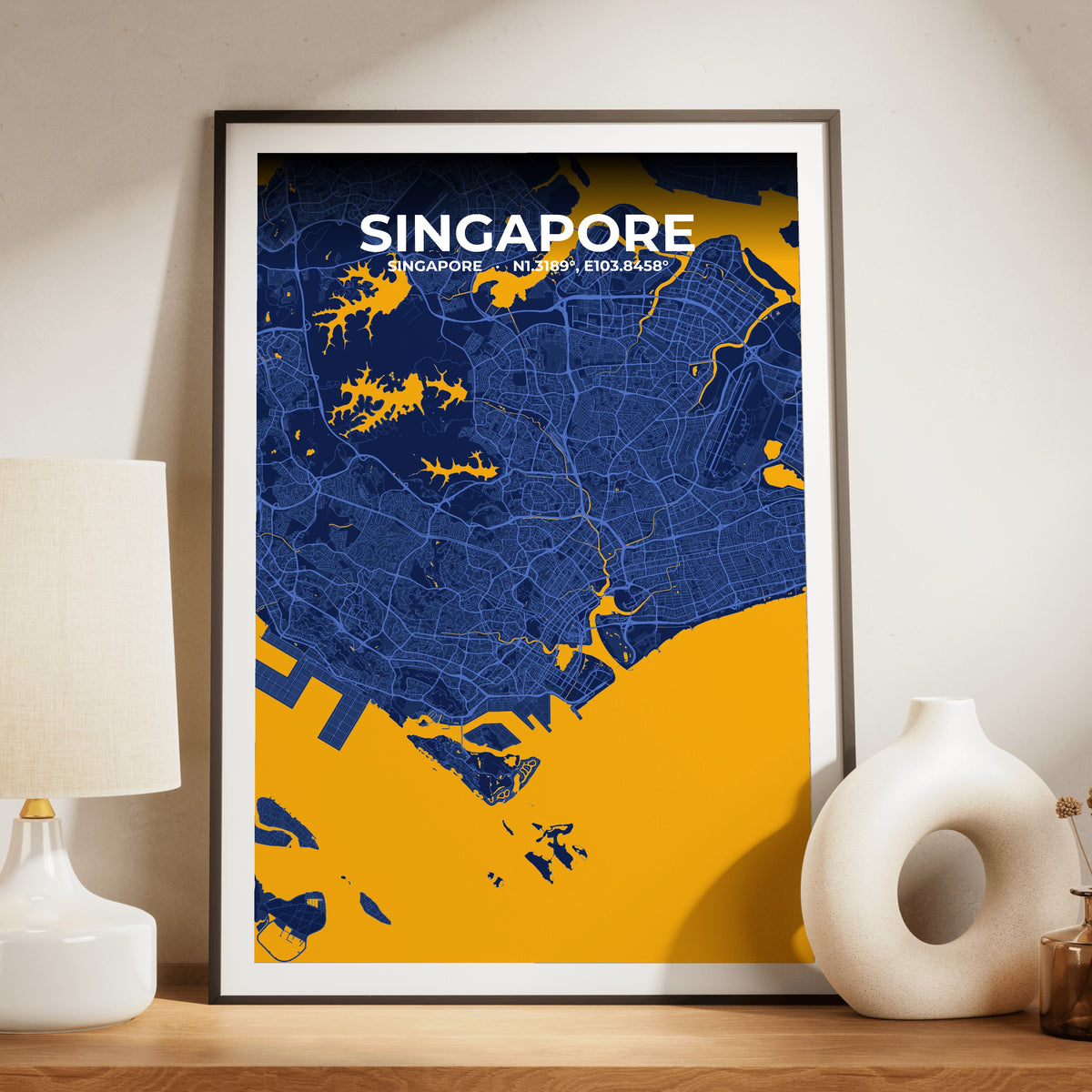 Singapore Ink Map Poster