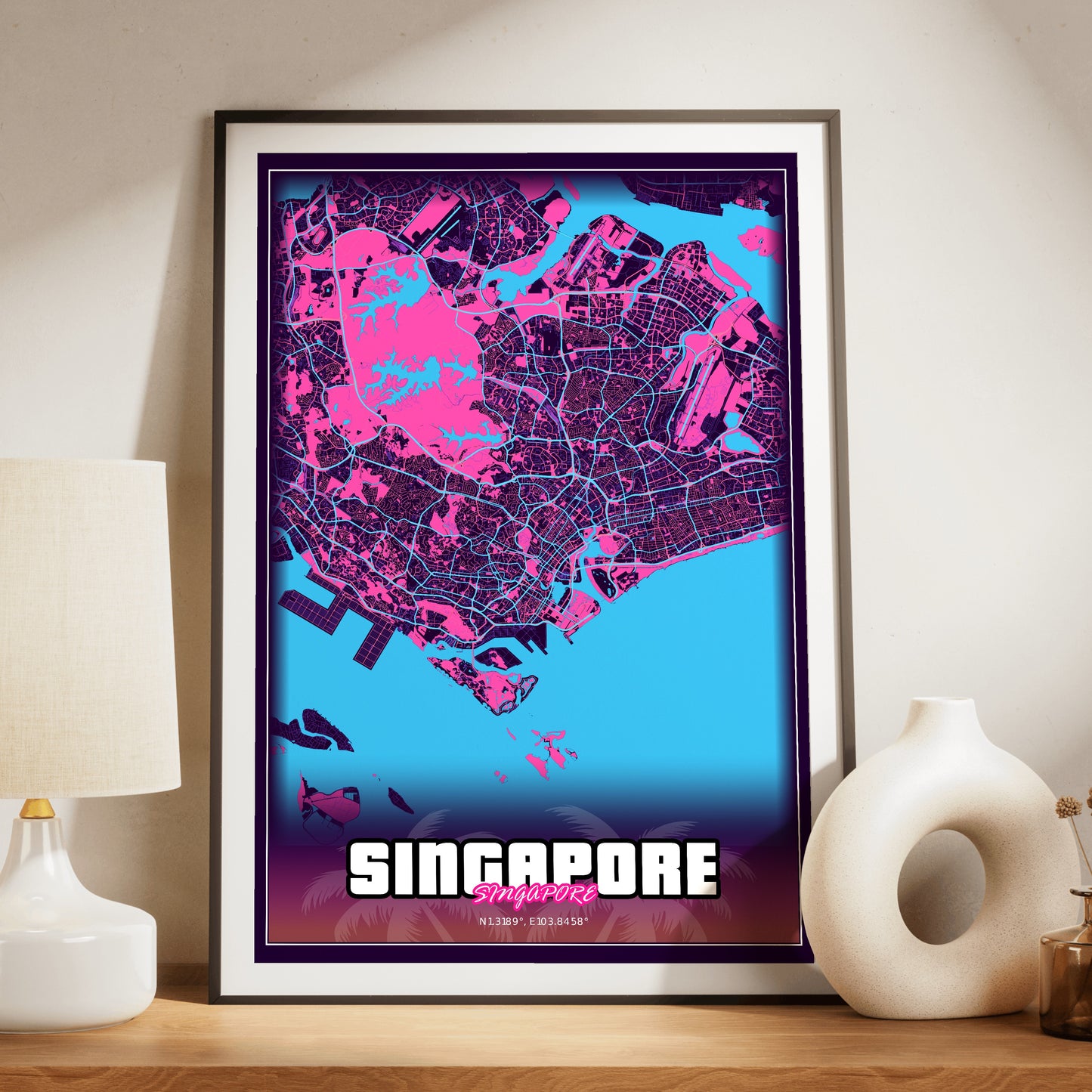 Singapore GTA Map Poster