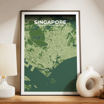 Singapore Clay Map Poster