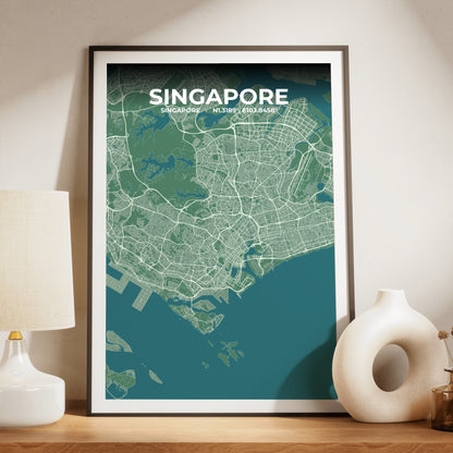 Singapore Mist Map Poster