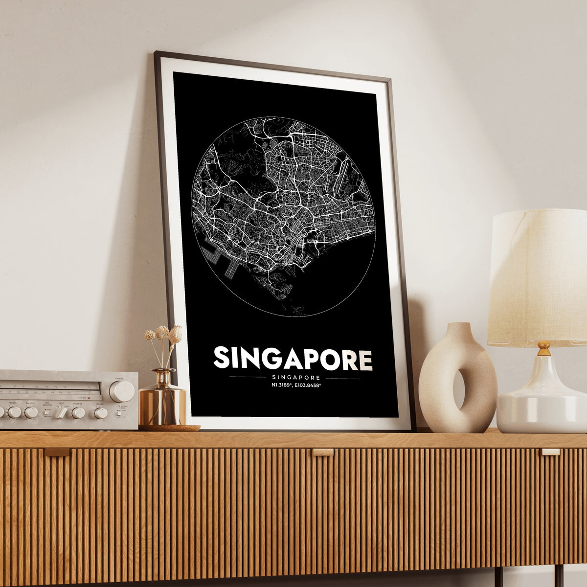 Singapore Spot Map Poster