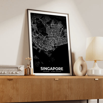 Singapore Elegant Map Poster