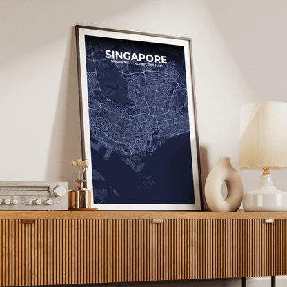Singapore Tide Map Poster