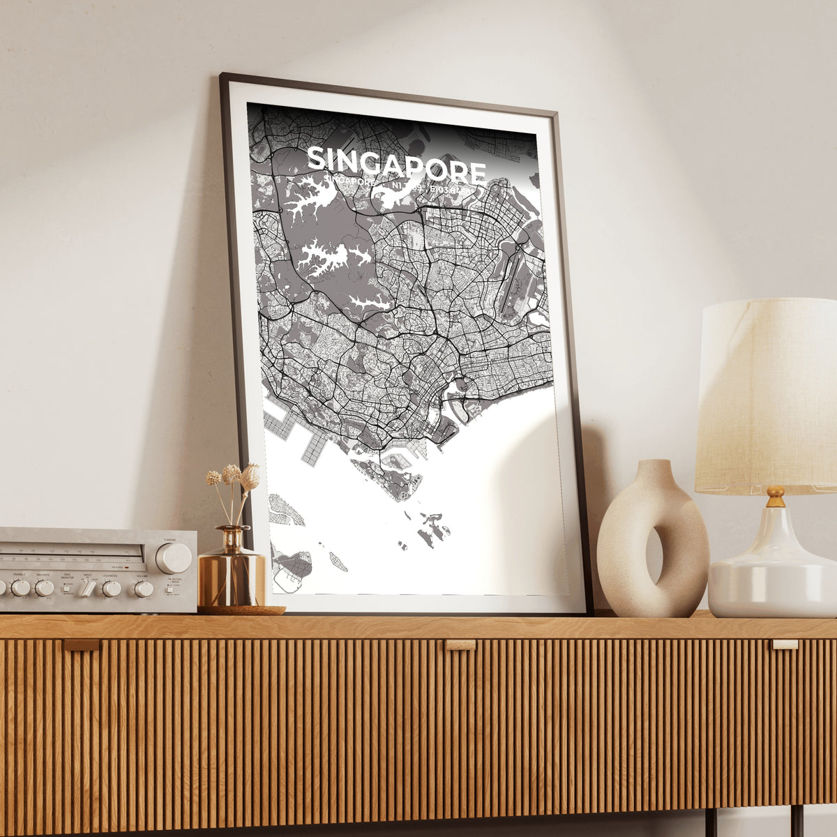 Singapore Ash Map Poster