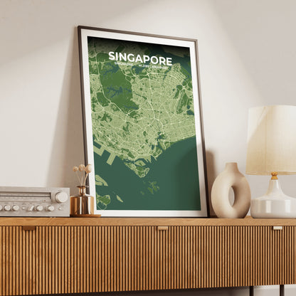 Singapore Clay Map Poster
