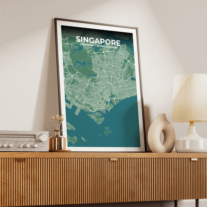 Singapore Mist Map Poster
