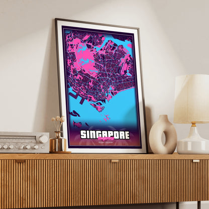 Singapore GTA Map Poster