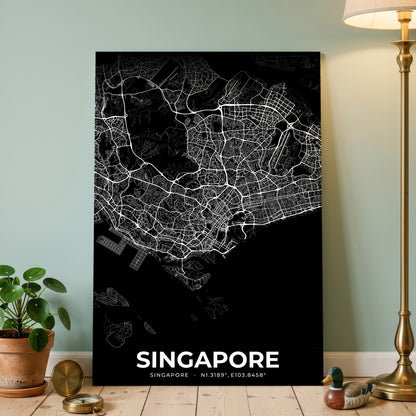 Singapore Elegant Map Poster