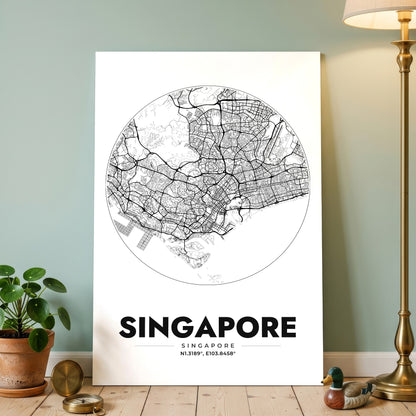 Singapore Spot Map Poster
