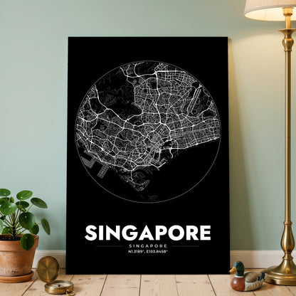 Singapore Spot Map Poster