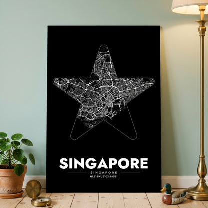 Singapore Star Map Poster