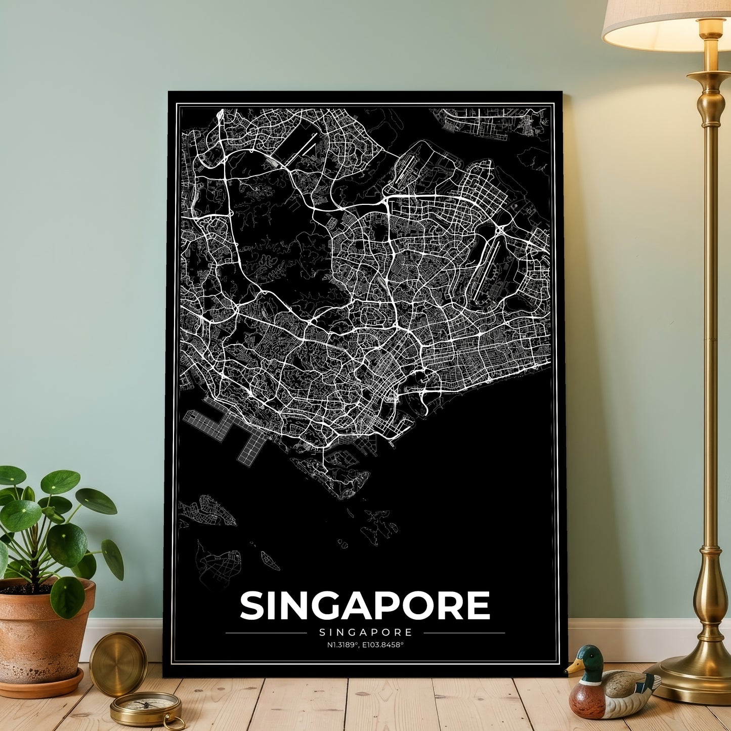 Singapore Modern Map Poster