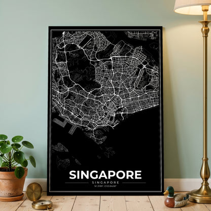 Singapore Modern Map Poster