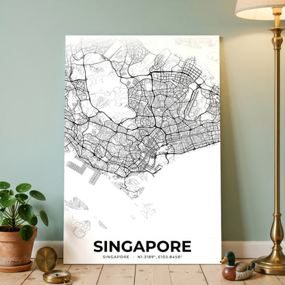 Singapore Elegant Map Poster