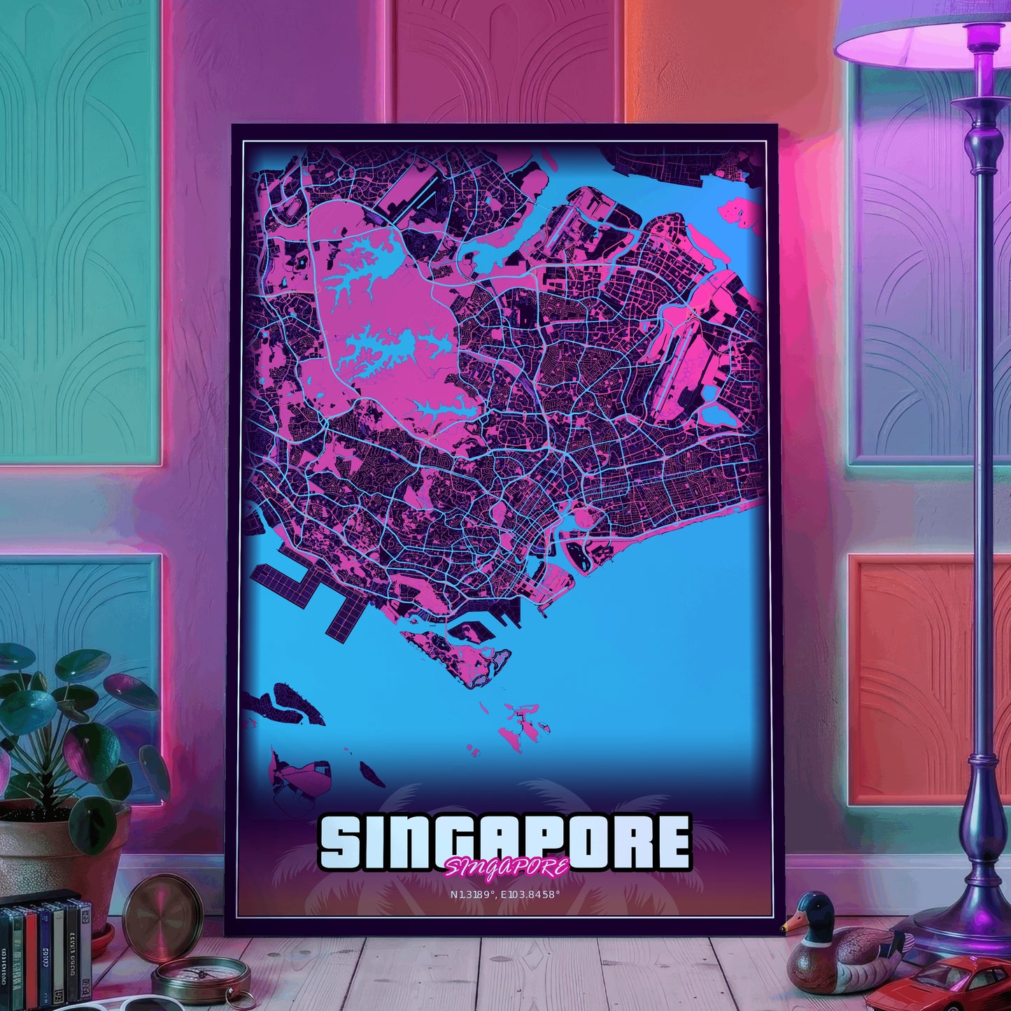 Singapore GTA Map Poster