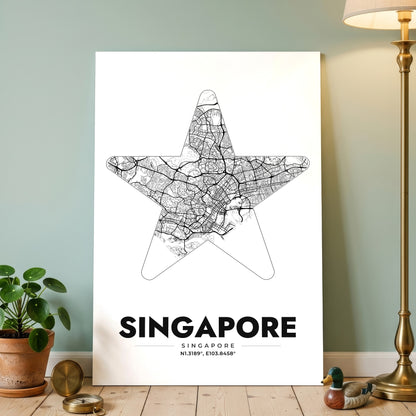 Singapore Star Map Poster