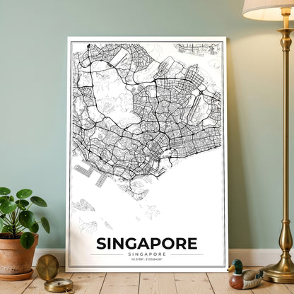 Singapore Modern Map Poster