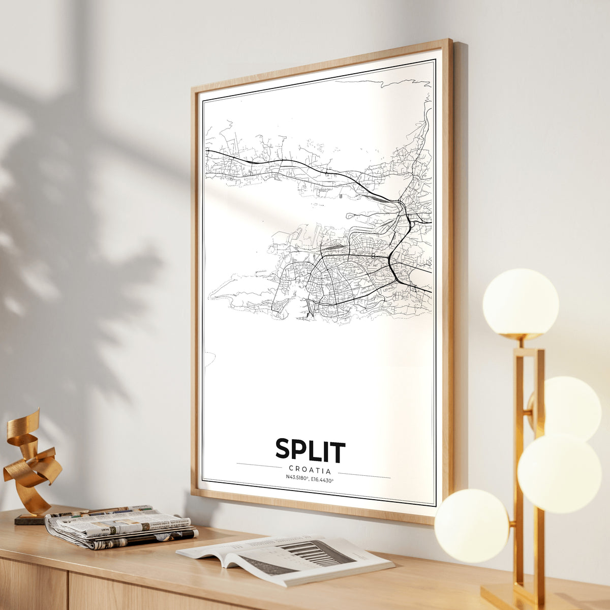 Split Modern Map Poster