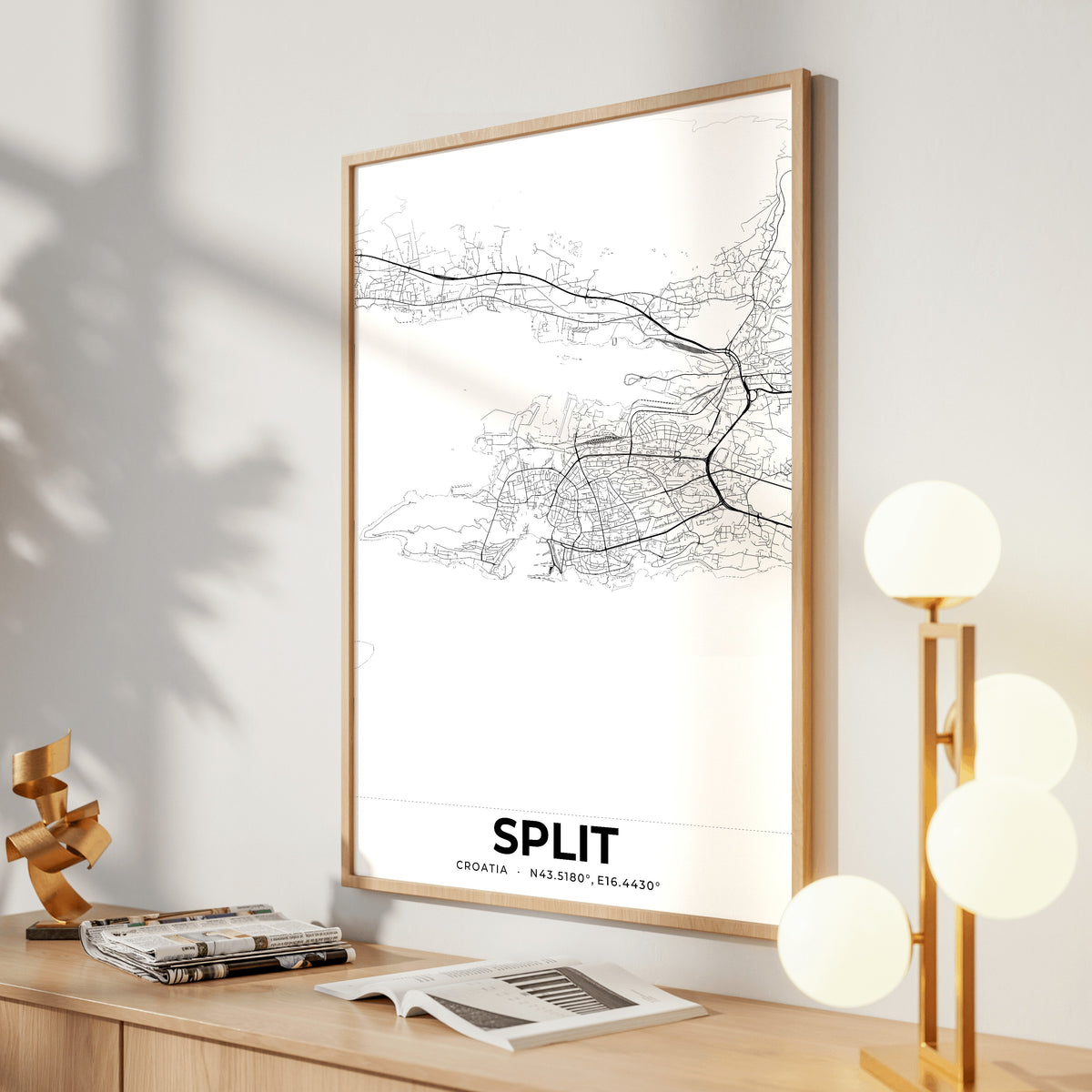 Split Elegant Map Poster
