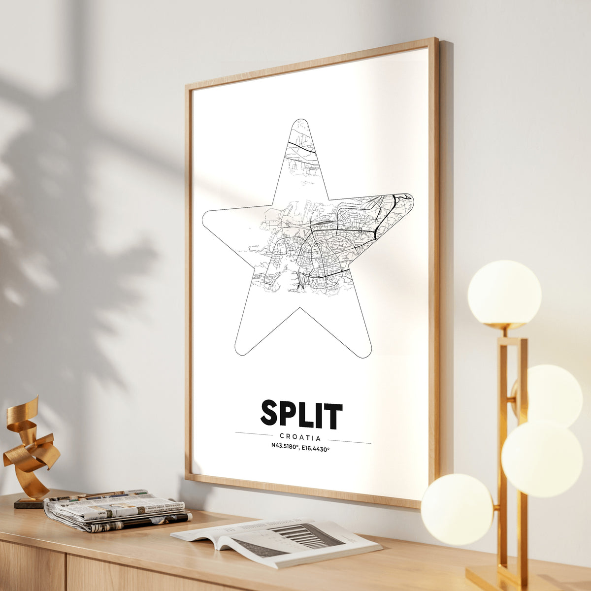 Split Star Map Poster