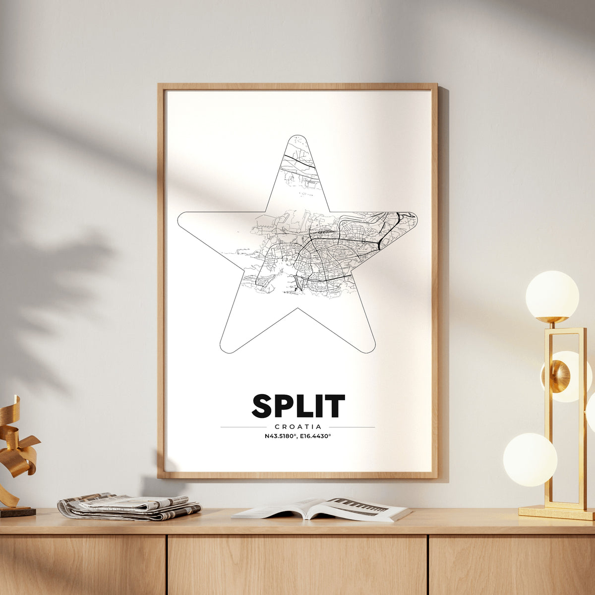 Split Star Map Poster