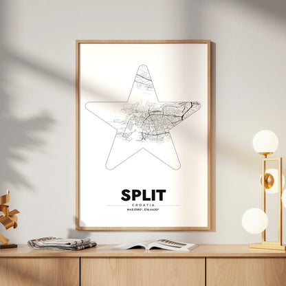 Split Star Map Poster