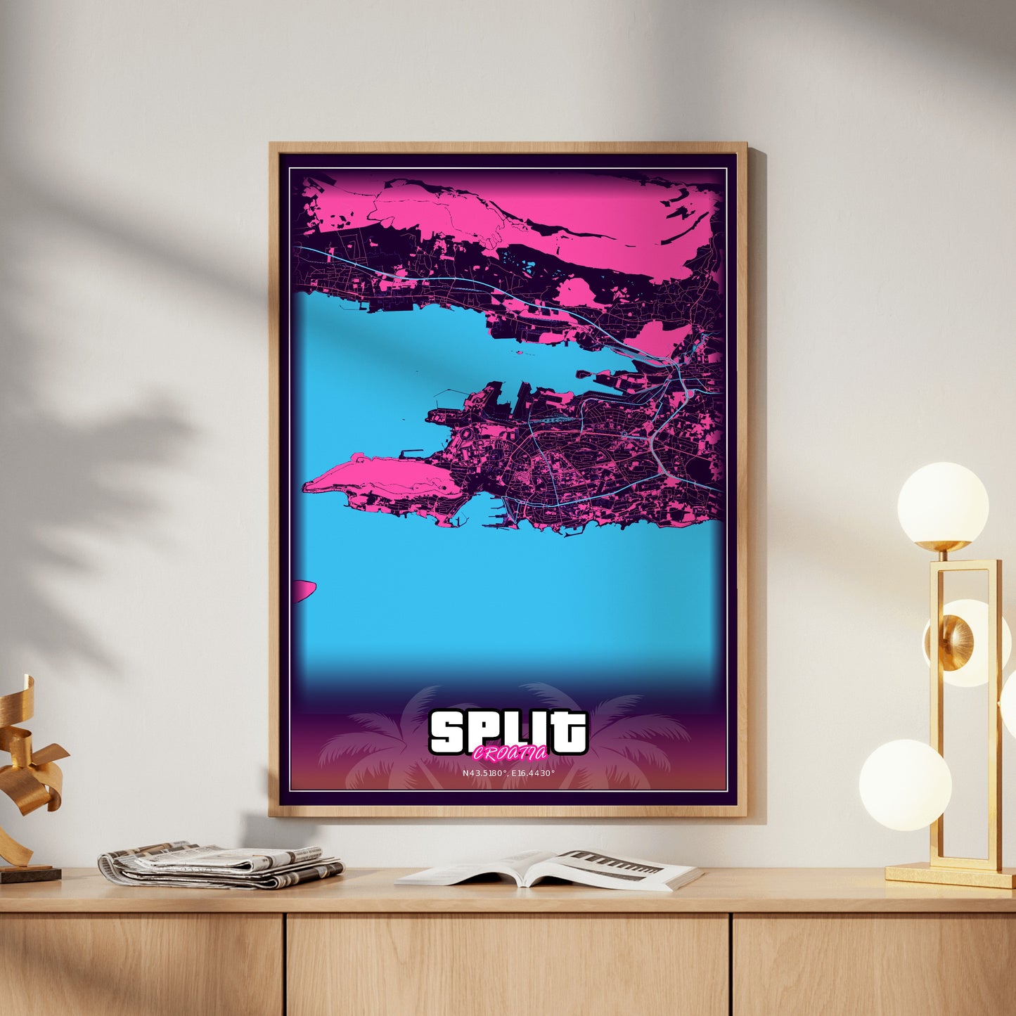 Split GTA Map Poster