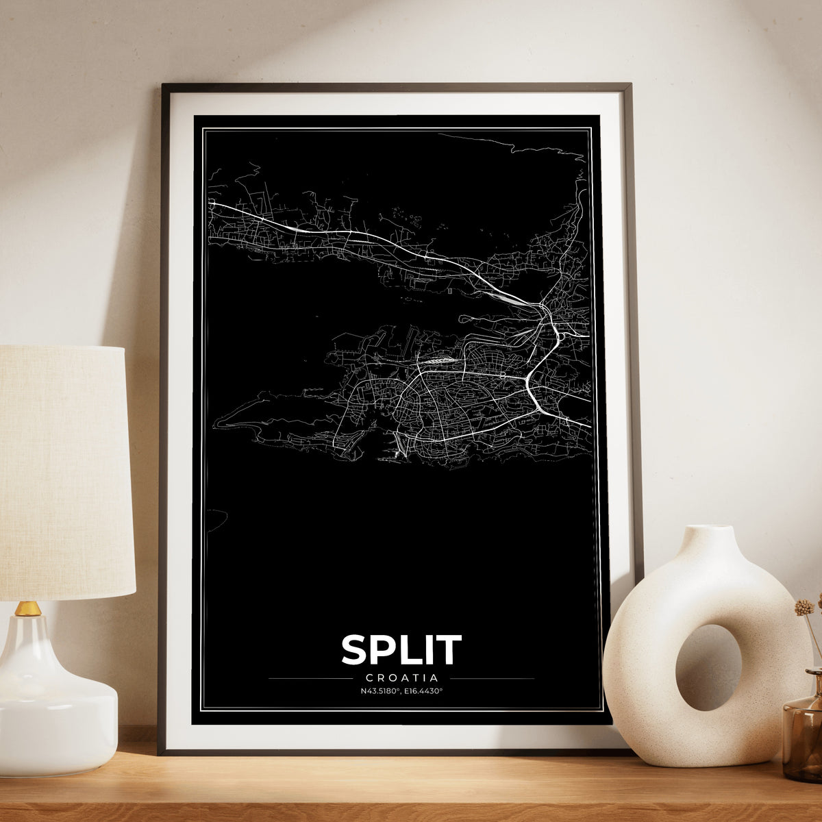 Split Modern Map Poster