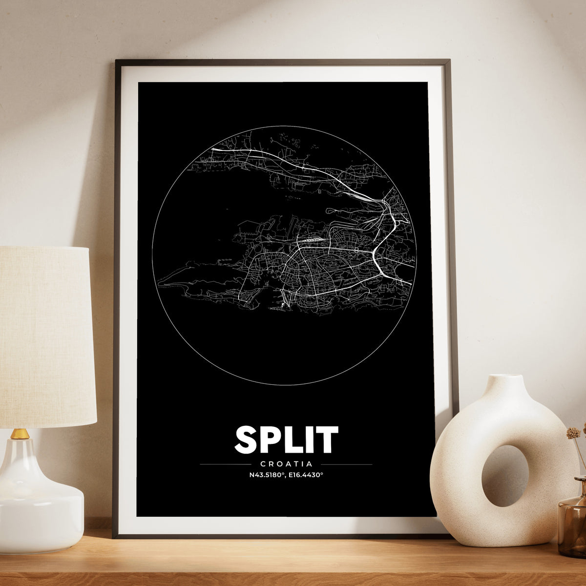 Split Spot Map Poster