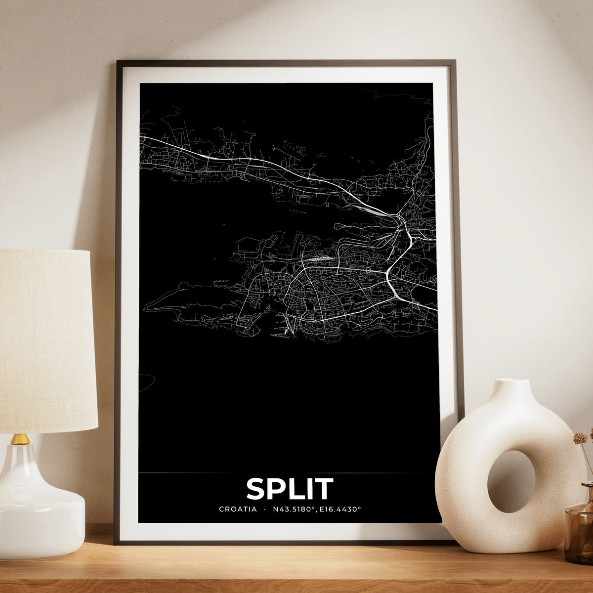 Split Elegant Map Poster
