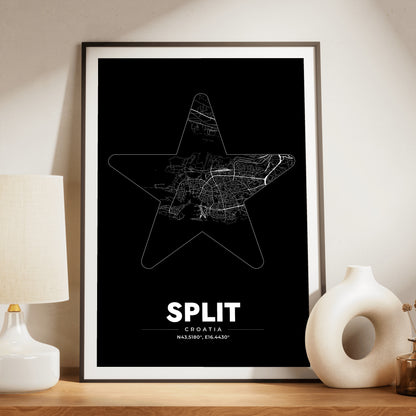 Split Star Map Poster