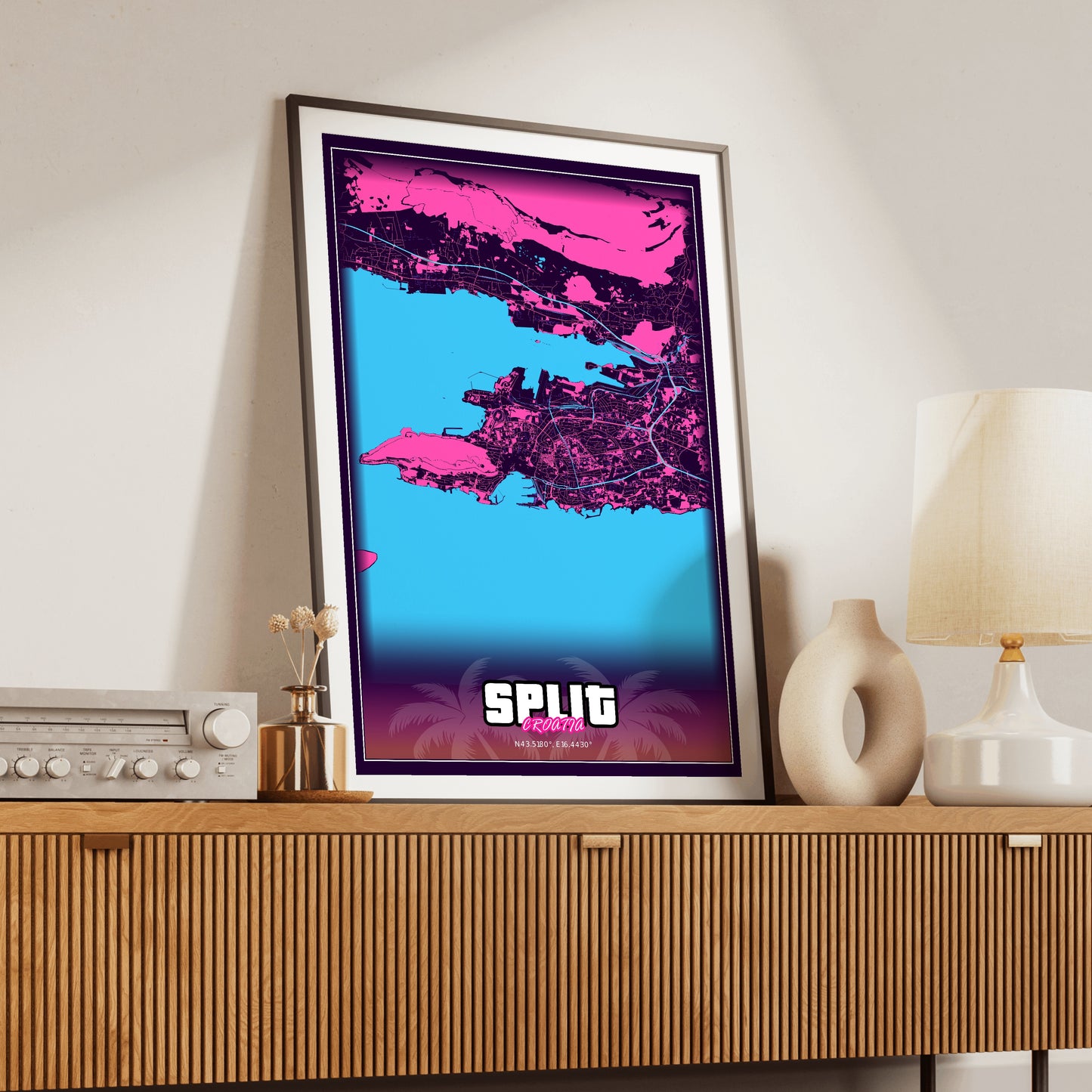 Split GTA Map Poster