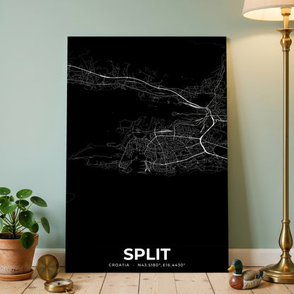 Split Elegant Map Poster