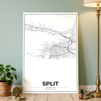 Split Modern Map Poster