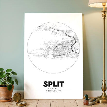 Split Spot Map Poster