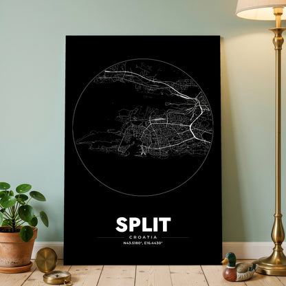 Split Spot Map Poster