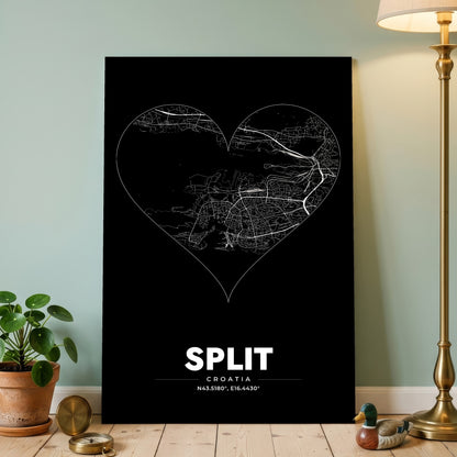 Split Heart Map Poster