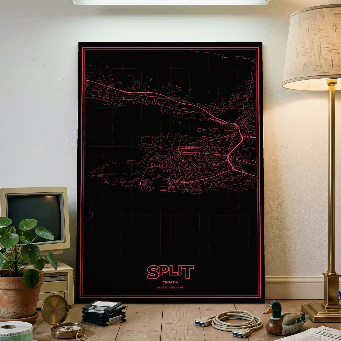 Split Phosphor Map Poster - System Alert