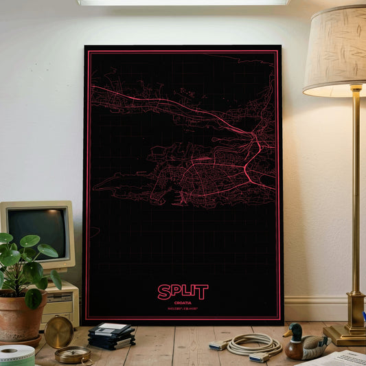 Split Phosphor Map Poster - System Alert
