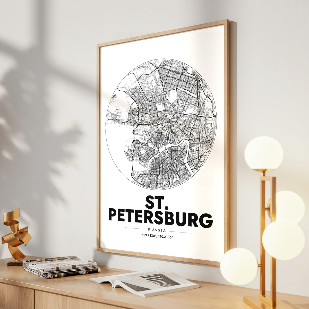 St. Petersburg Spot Map Poster