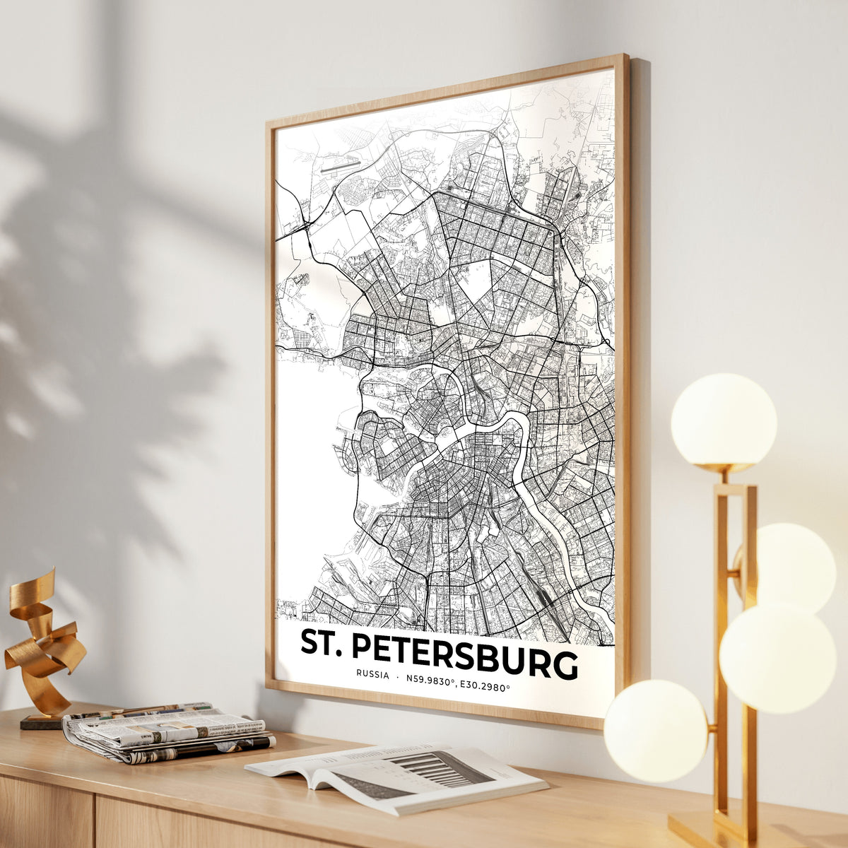 St. Petersburg Elegant Map Poster