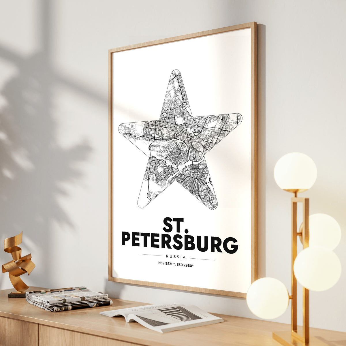 St. Petersburg Star Map Poster