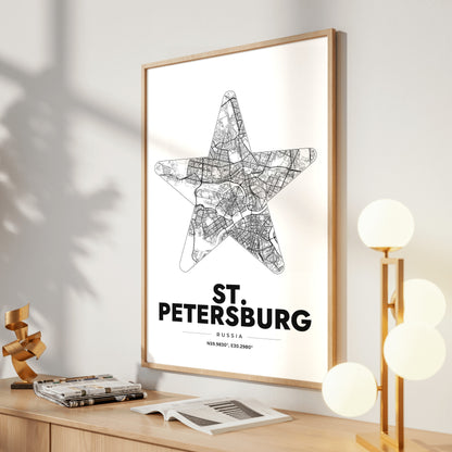 St. Petersburg Star Map Poster