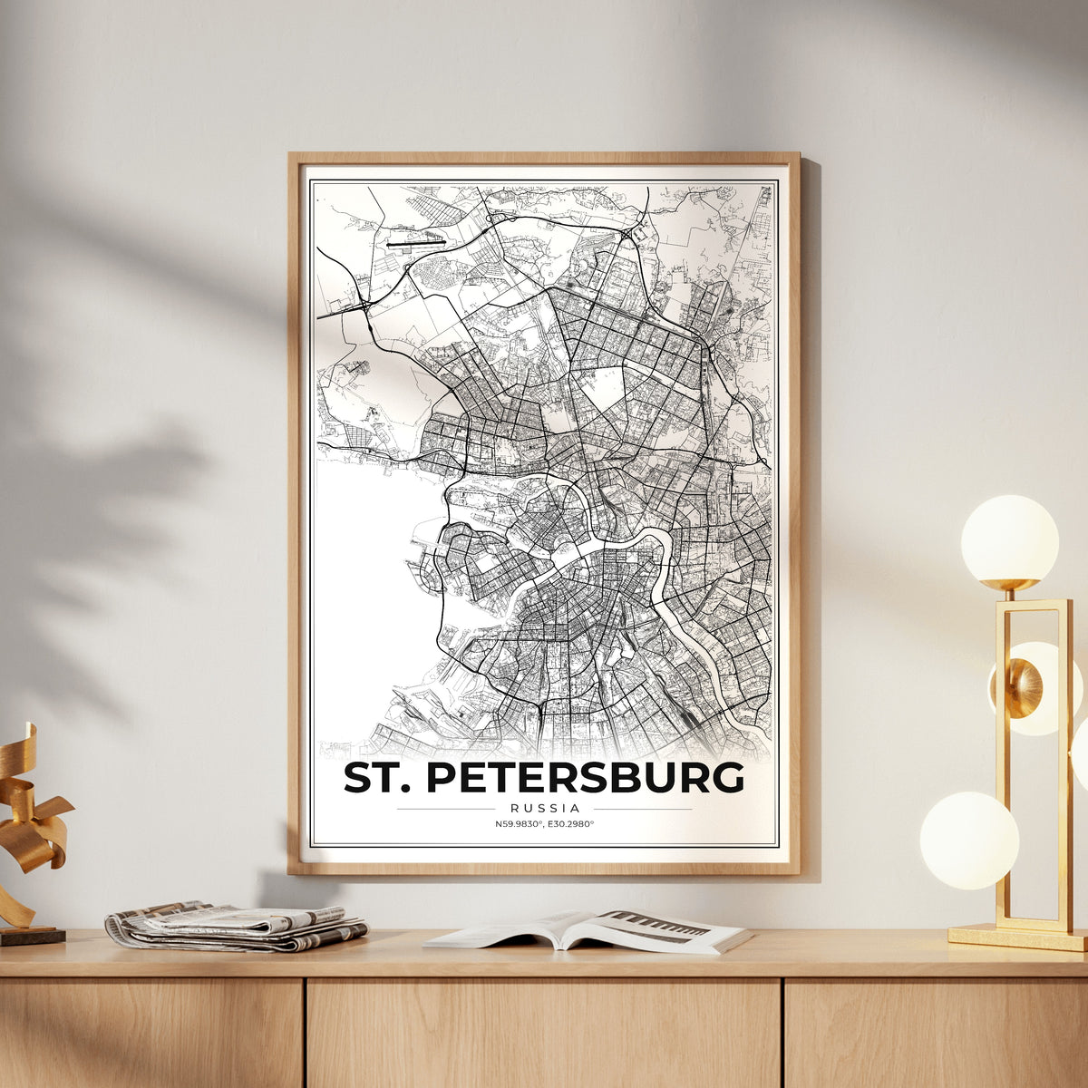 St. Petersburg Modern Map Poster