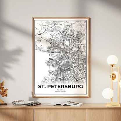 St. Petersburg Modern Map Poster