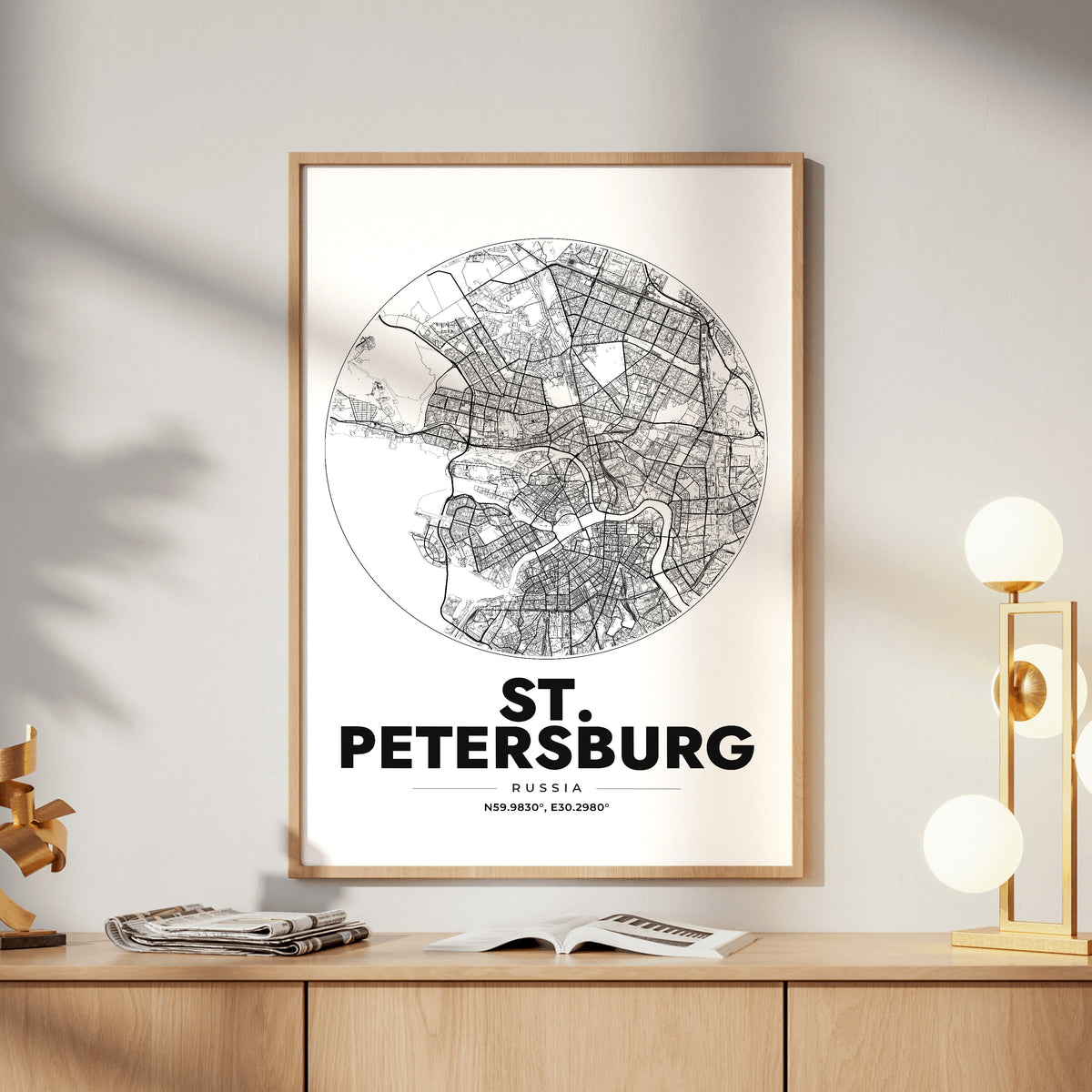 St. Petersburg Spot Map Poster